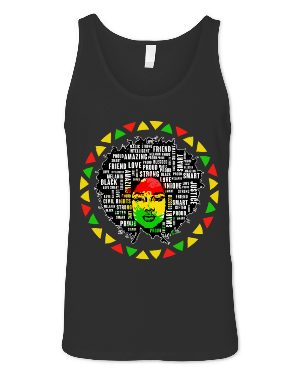 Black Afro Woman African Pride History Month Women Unisex Jersey Tank