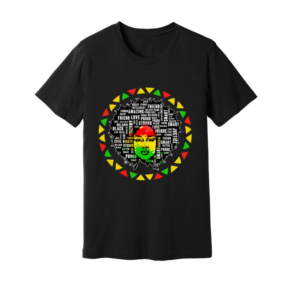 Black Afro Woman African Pride History Month Women Unisex Jersey Tee