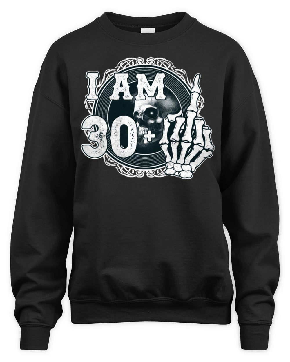Im 30 plus 1 middle finger Skull funny 31st Unisex Premium Crewneck Sweatshirt