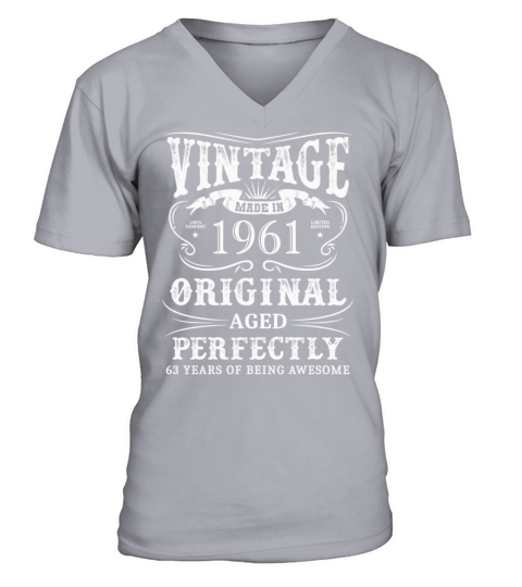 Vintage Made In 1961 63 Years Of Being Awesome V-Neck T-shirt