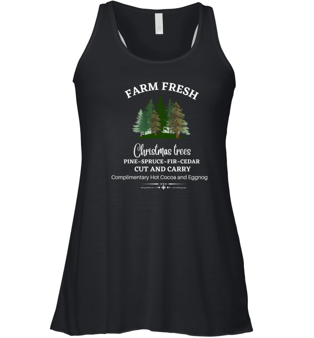 Farm Fresh Trees E Spruce Fir Ceder Women's Flowy Tank Top