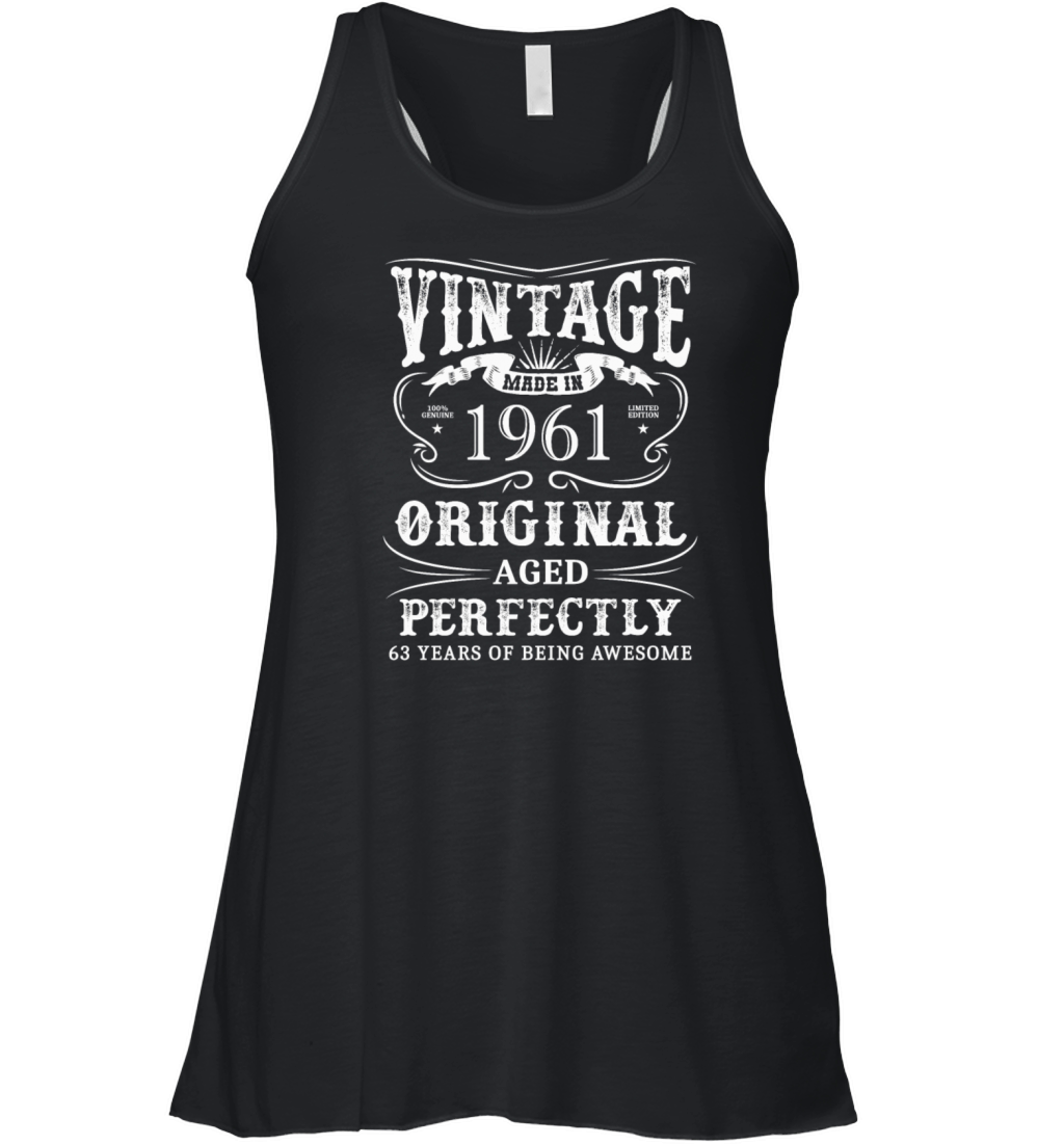 Vintage Made In 1961 63 Years Of Being Awesome Women's Flowy Tank Top