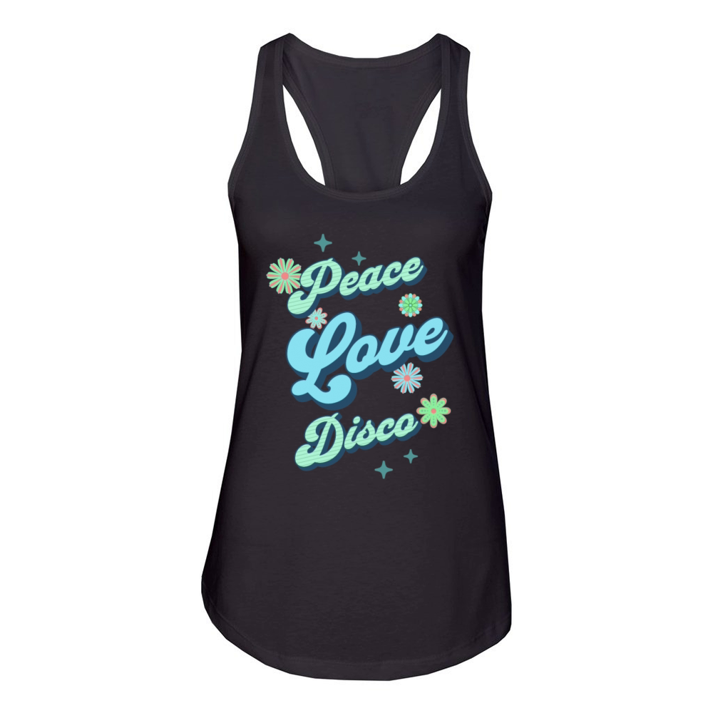 Peace Love Disco Women's Racerback Tank