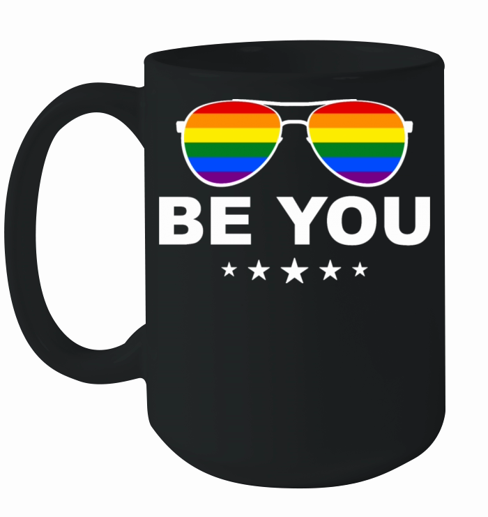 Be You LGBT Rainbow Sunglasses Ceramic Mug