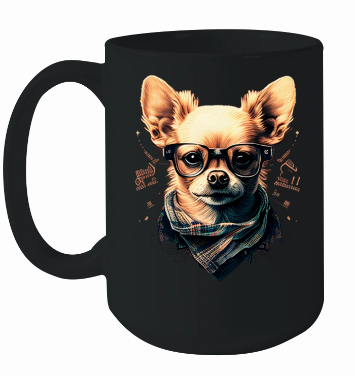 Chihuahua - Hipster Glasses Cool Dog Cute Modern Ceramic Mug