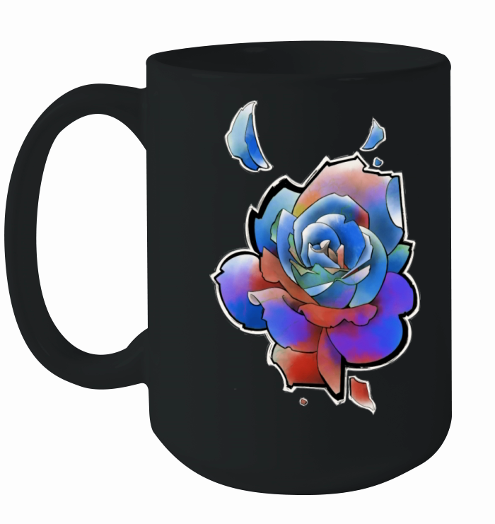Rainbow Rose Ceramic Mug