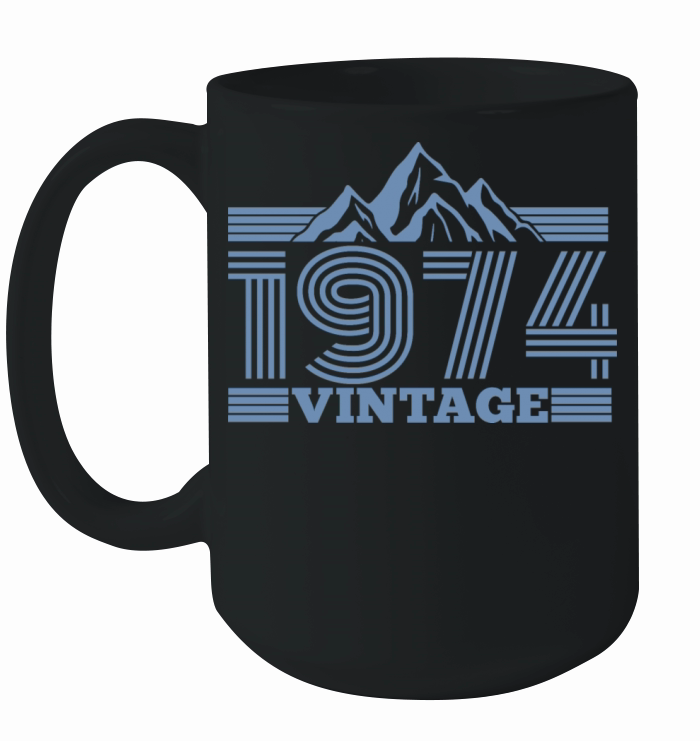 vintage 1974 birthday mountains hiking climbing Ceramic Mug