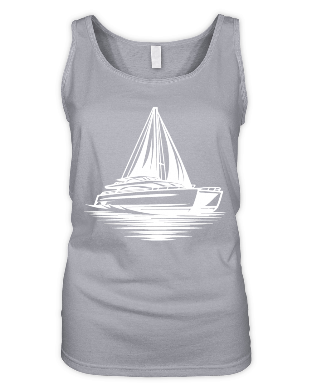 Chic Double Hull Sailing Boat Catamaran Sailor Organic Women's Tank Top