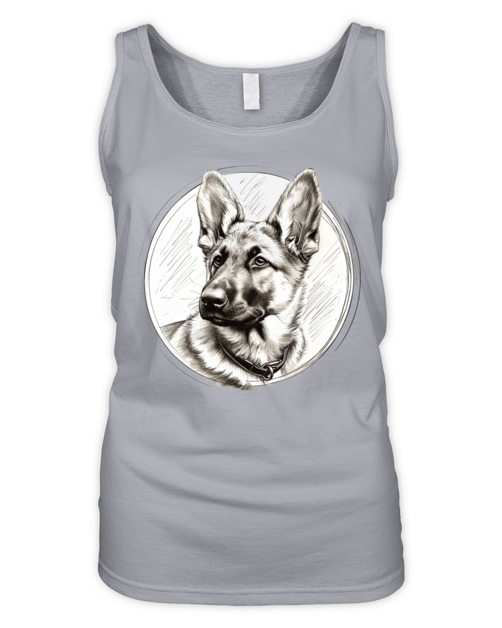 German sheperd puppy portrait pencil sketch Organic Women's Tank Top