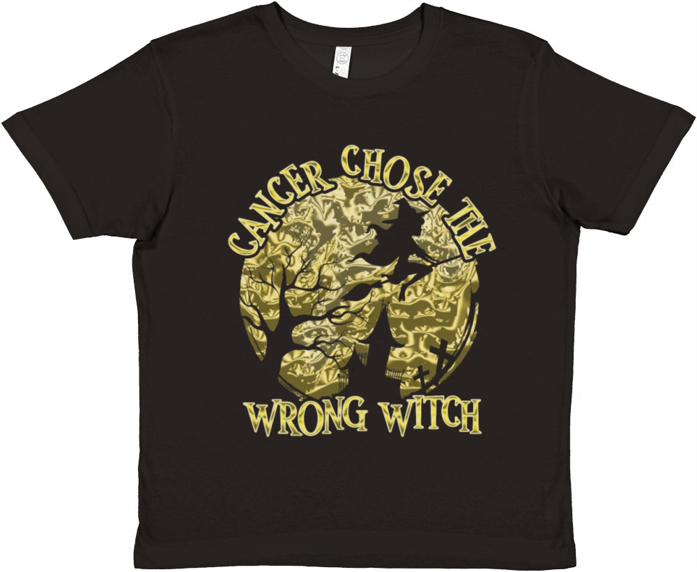 Cancer Witch Golden Childhood Cancer Premium Kids Crewneck T-shirt