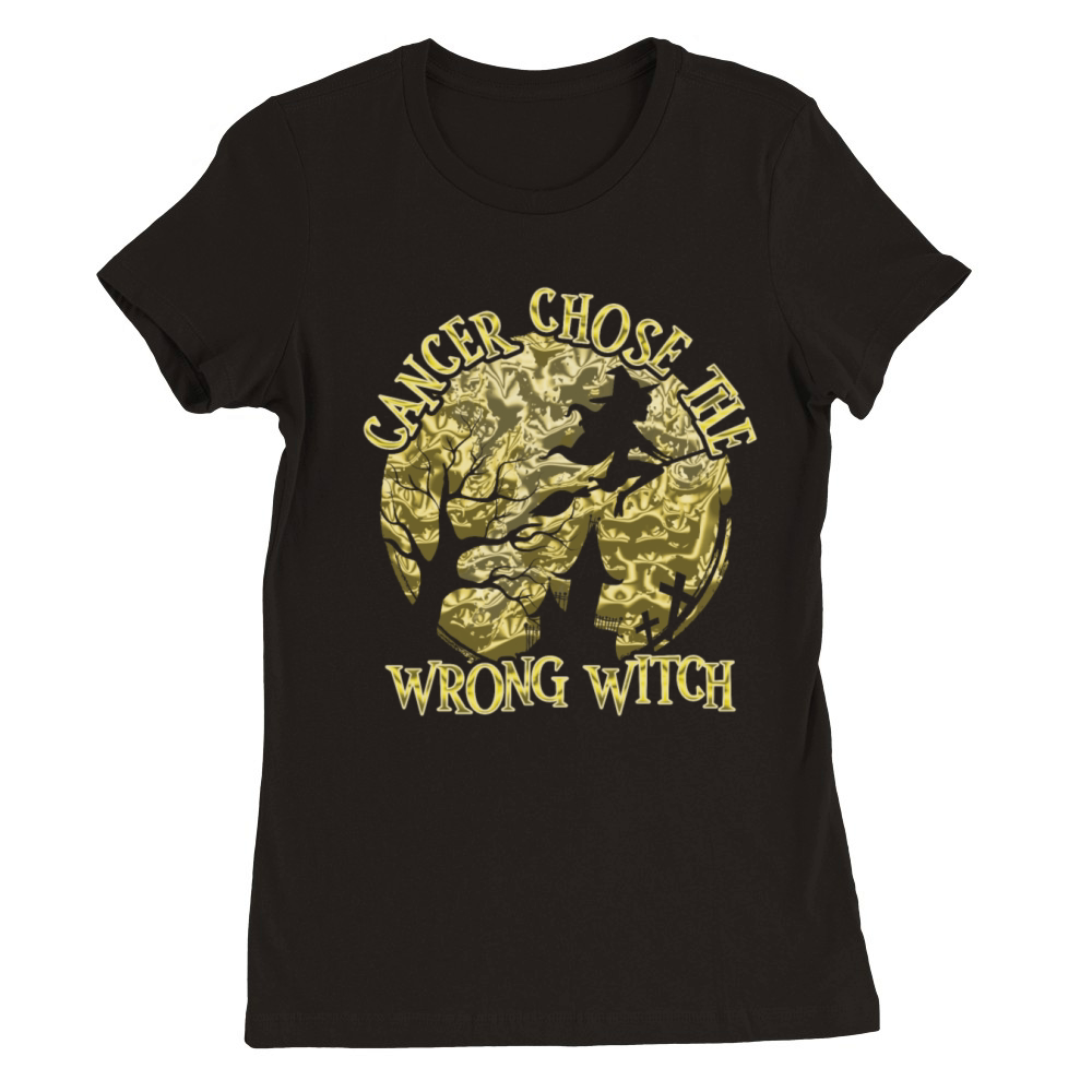 Cancer Witch Golden Childhood Cancer Premium Womens Crewneck T-shirt