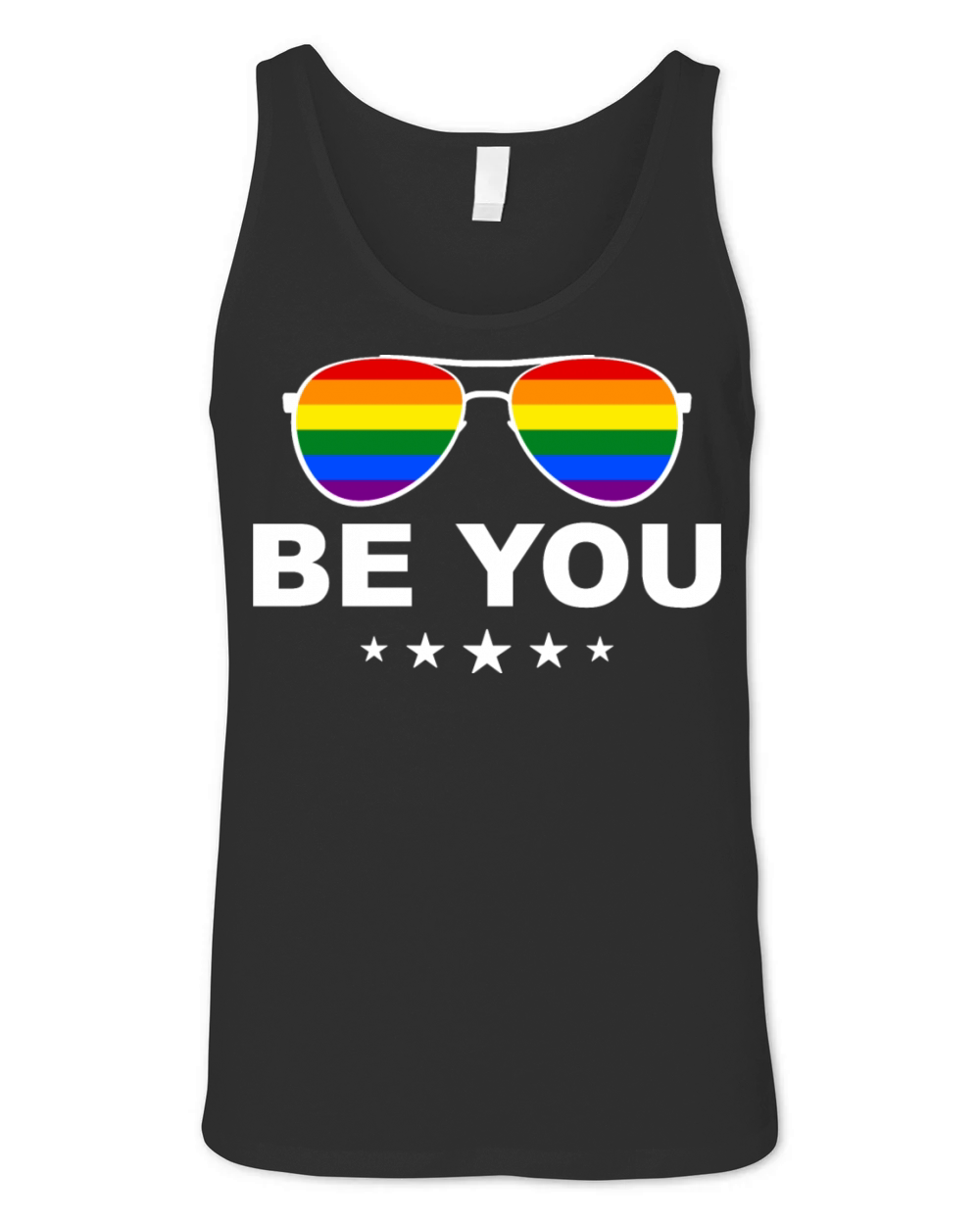 Be You LGBT Rainbow Sunglasses Unisex Jersey Tank