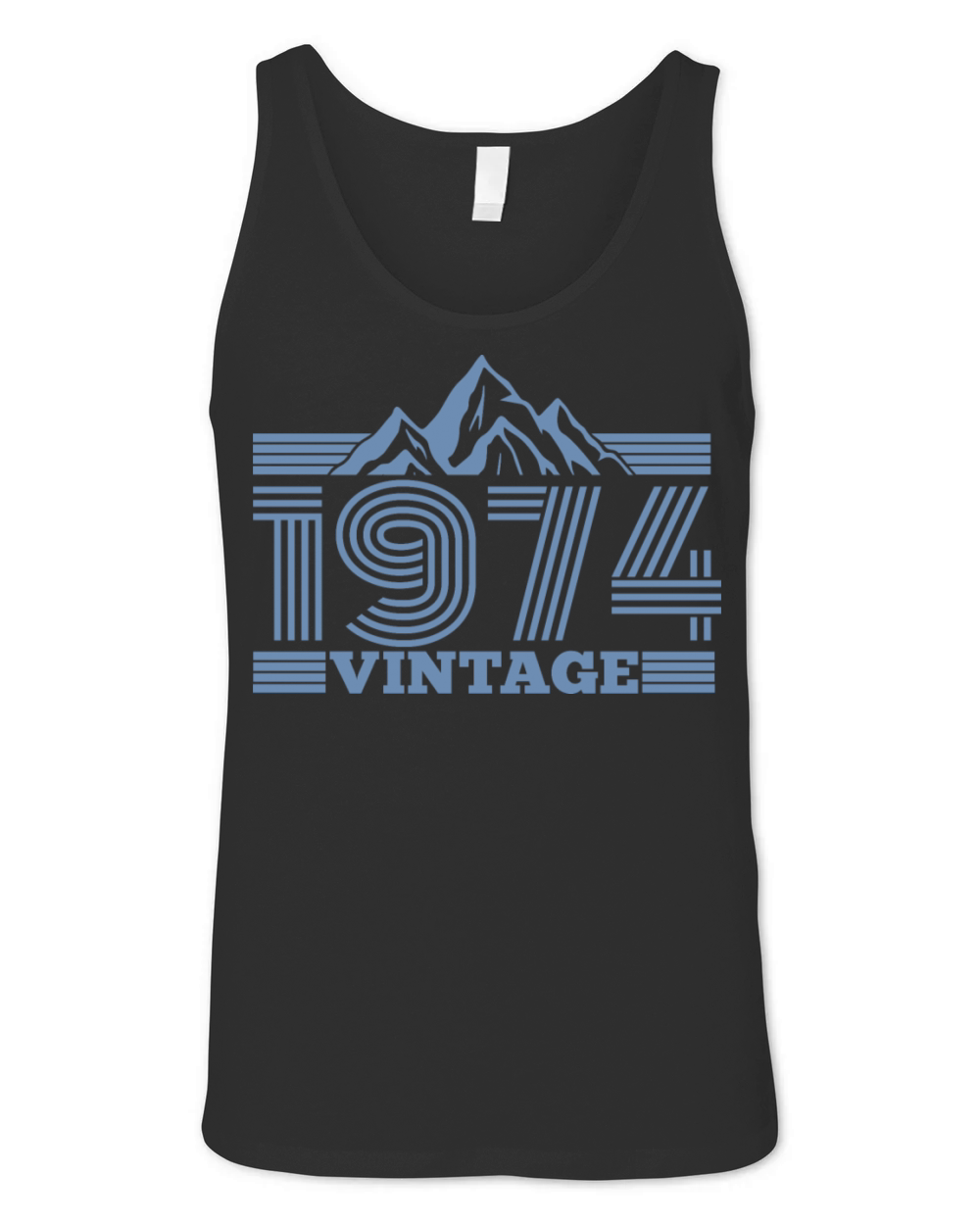 vintage 1974 birthday mountains hiking climbing Unisex Jersey Tank