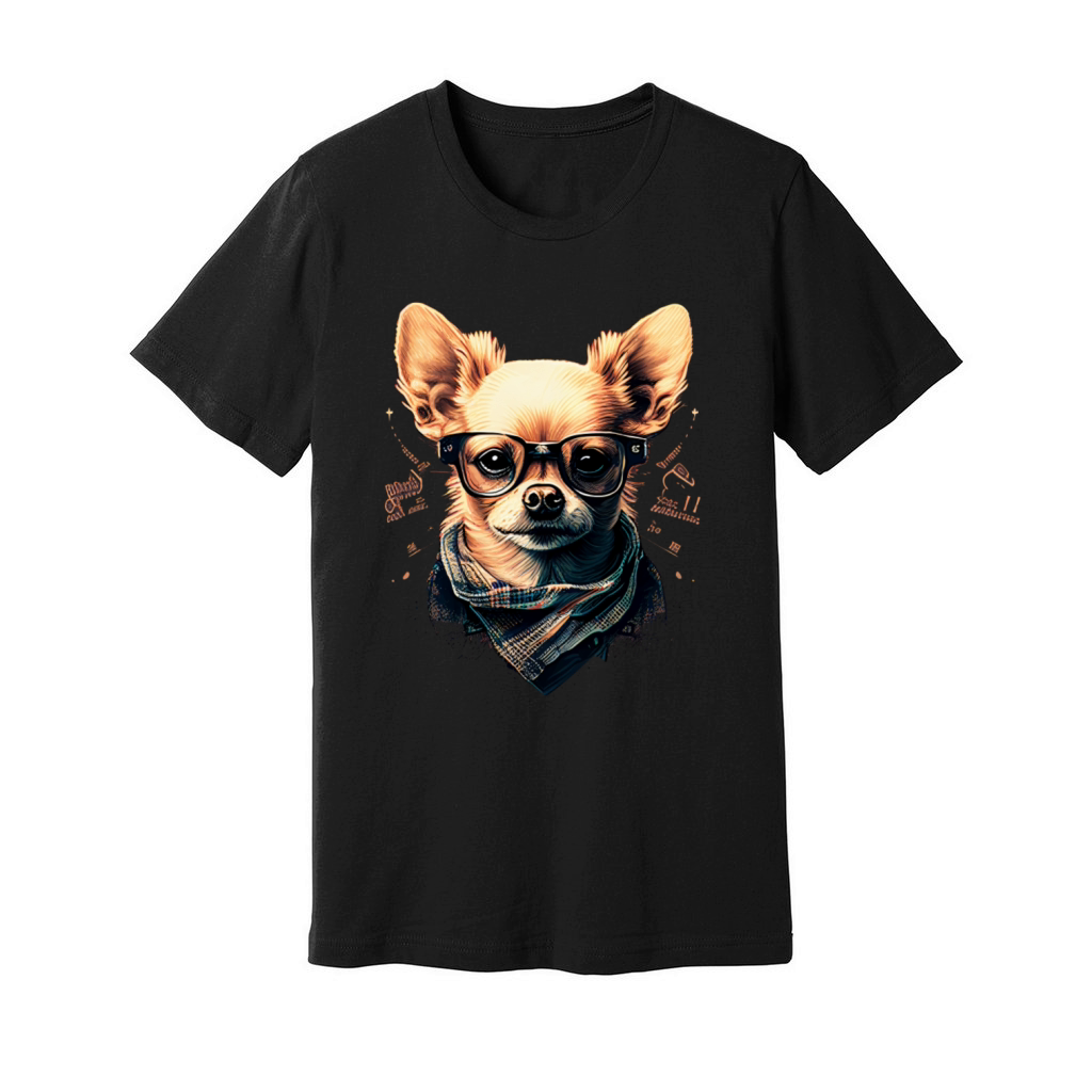 Chihuahua - Hipster Glasses Cool Dog Cute Modern Unisex Jersey Tee
