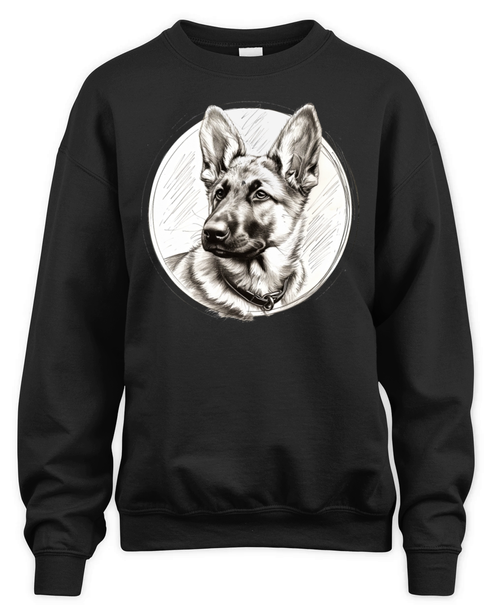German sheperd puppy portrait pencil sketch Unisex Premium Crewneck Sweatshirt
