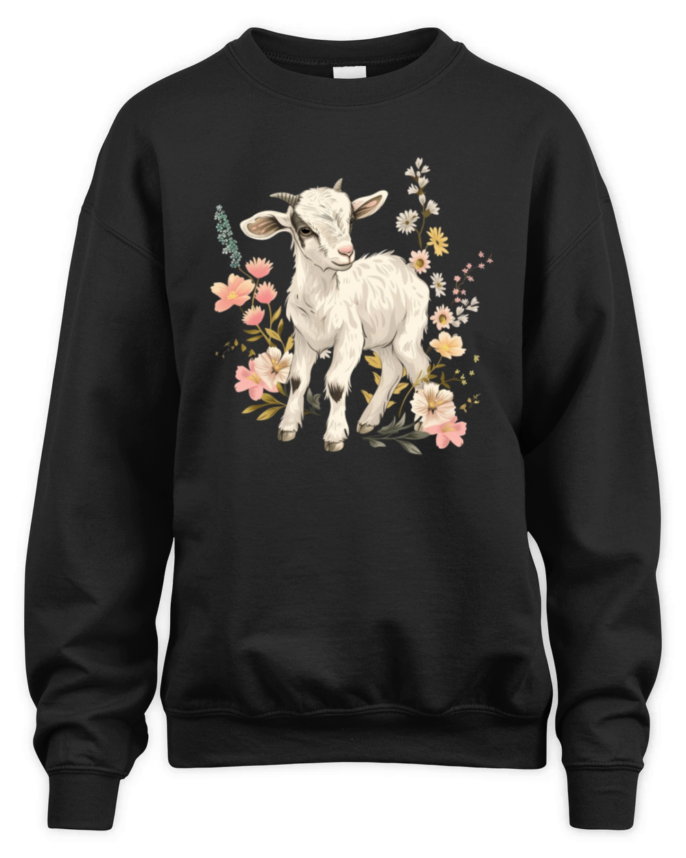 Goat Flowers Farmer Gift Unisex Premium Crewneck Sweatshirt