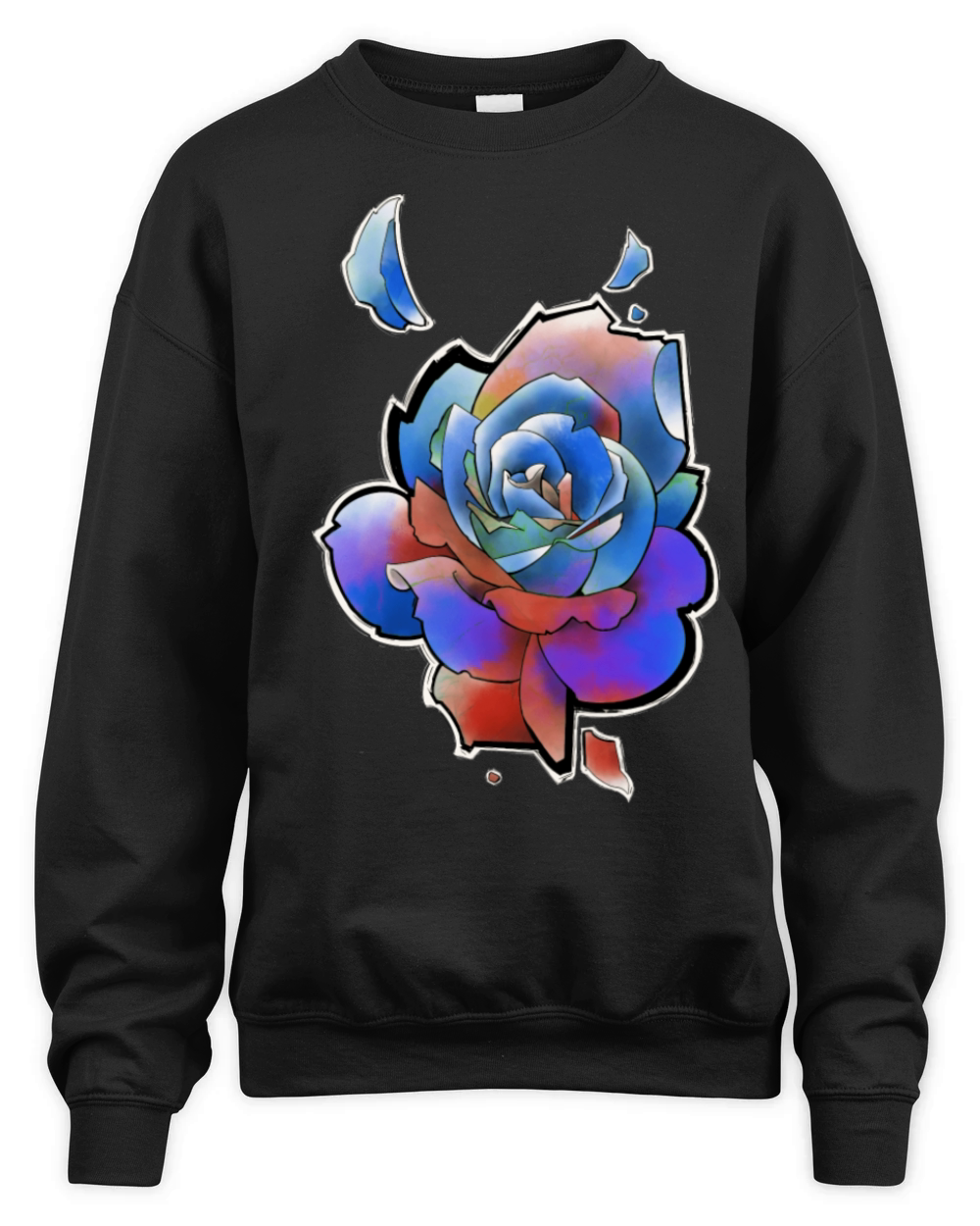 Rainbow Rose Unisex Premium Crewneck Sweatshirt