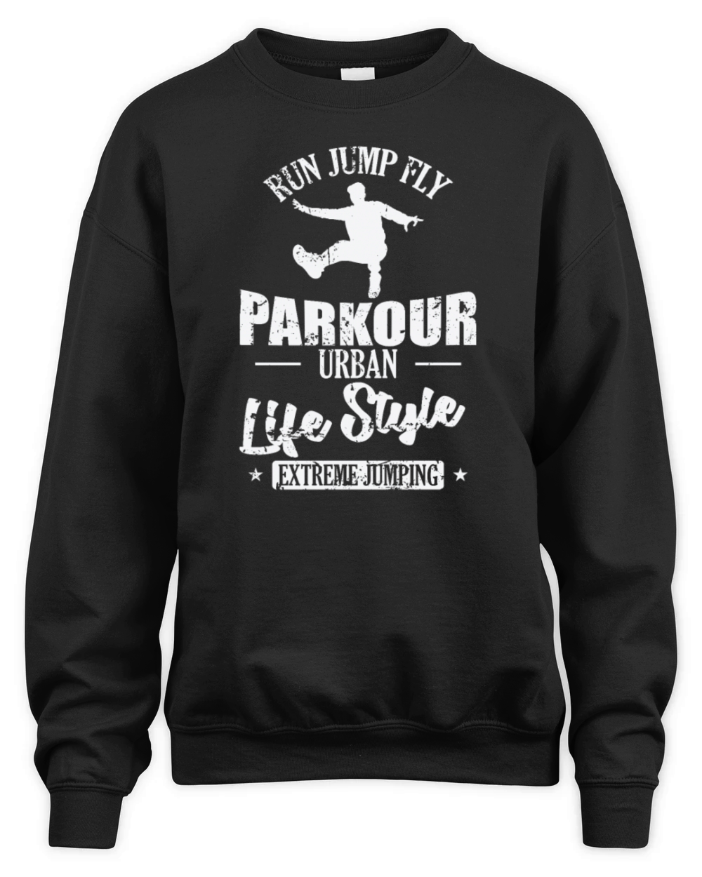 Run Jump Fly Parkour Urban Life Style Sport Unisex Premium Crewneck Sweatshirt