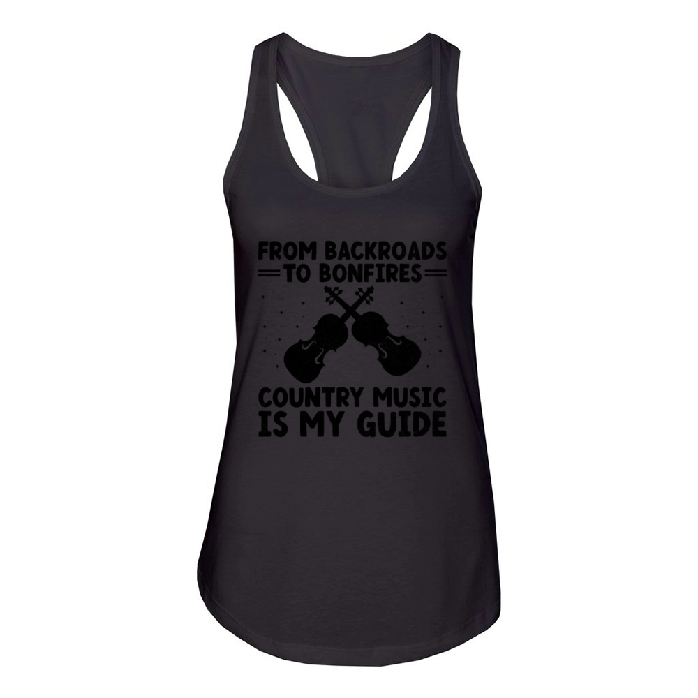 County Music Vintage Music Lover Western Country C Women's Racerback Tank