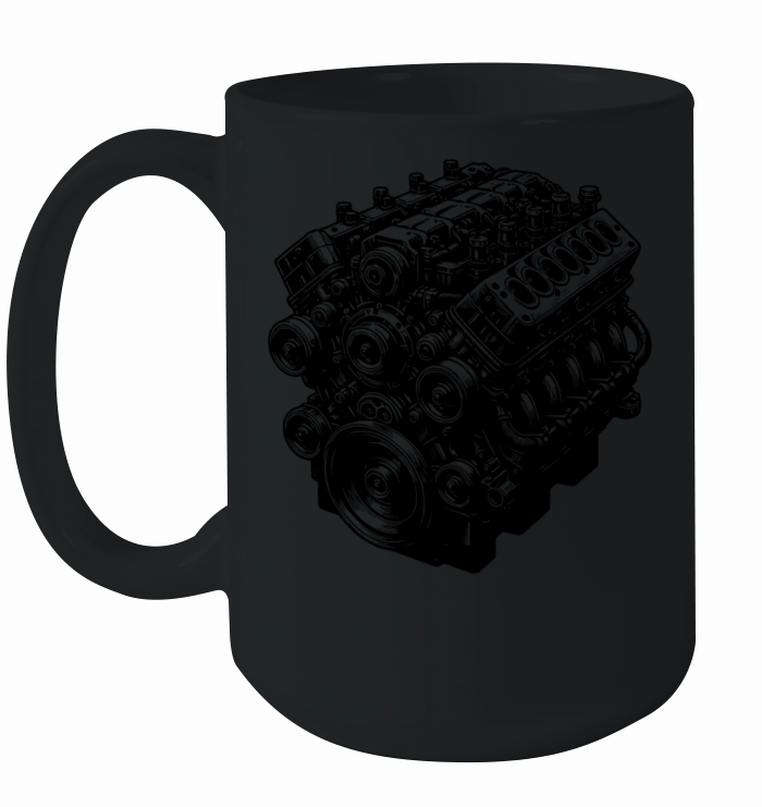 Engine Block Cylinder Displacement Fan Engine Ceramic Mug