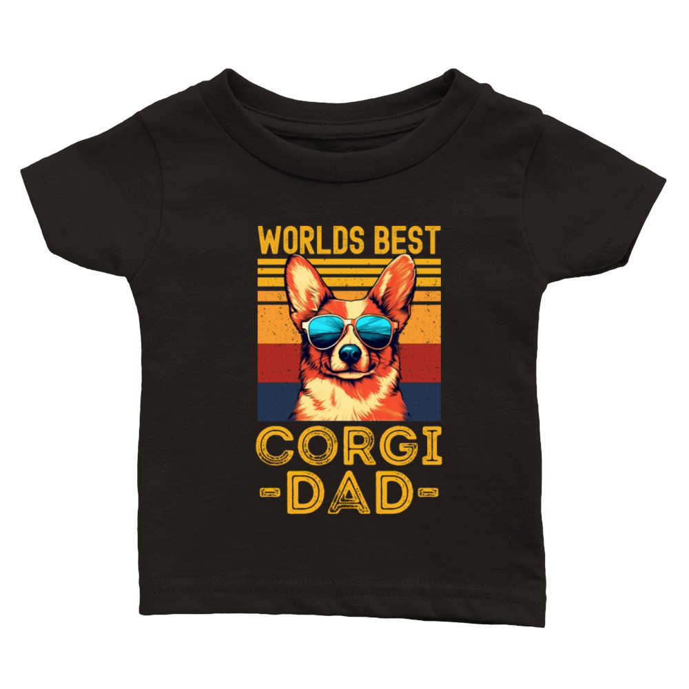 Corgi with sunglasses retro Classic Baby Crewneck T-shirt
