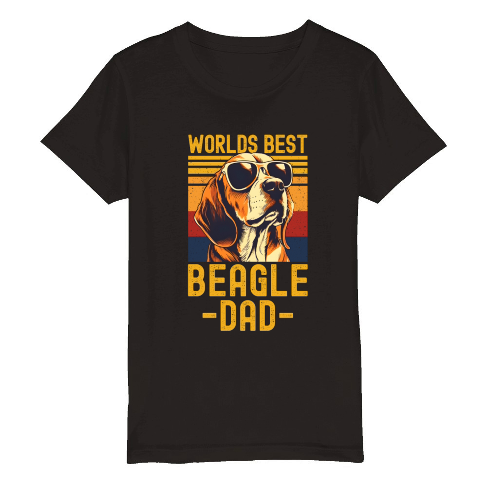 Beagle with sunglasses retro Organic Kids Crewneck T-shirt