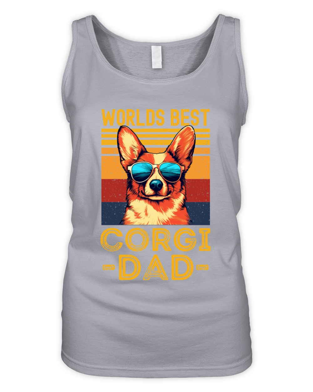 Corgi with sunglasses retro Organic Women's Tank Top