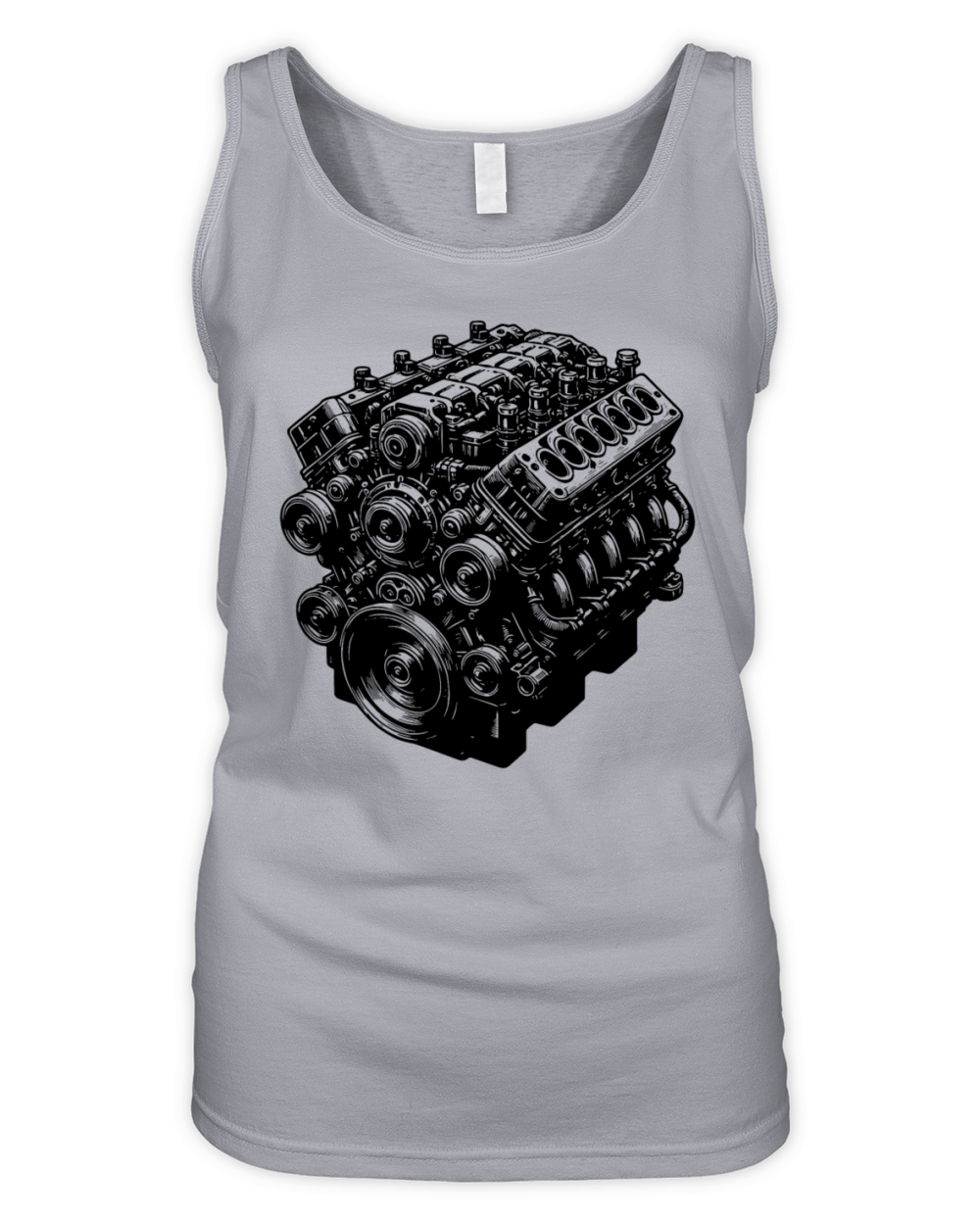 Engine Block Cylinder Displacement Fan Engine Organic Women's Tank Top