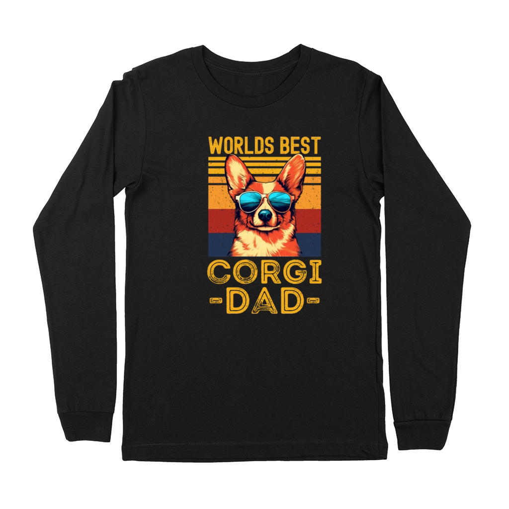 Corgi with sunglasses retro Premium Long Sleeve