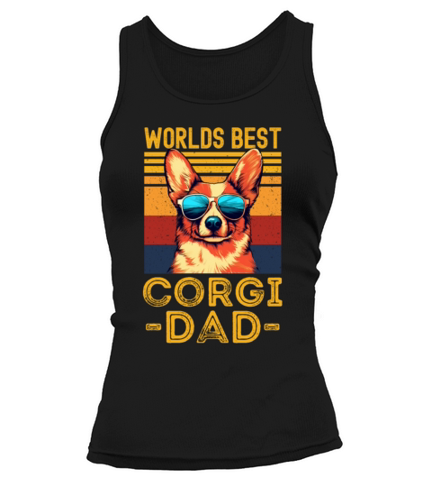 Corgi with sunglasses retro Tank top Woman