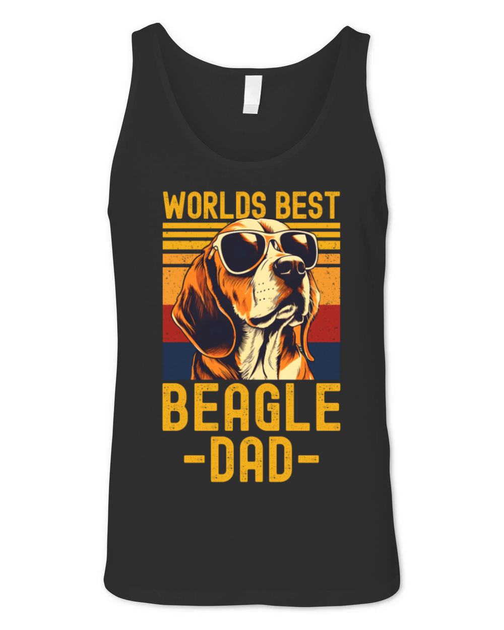 Beagle with sunglasses retro Unisex Jersey Tank