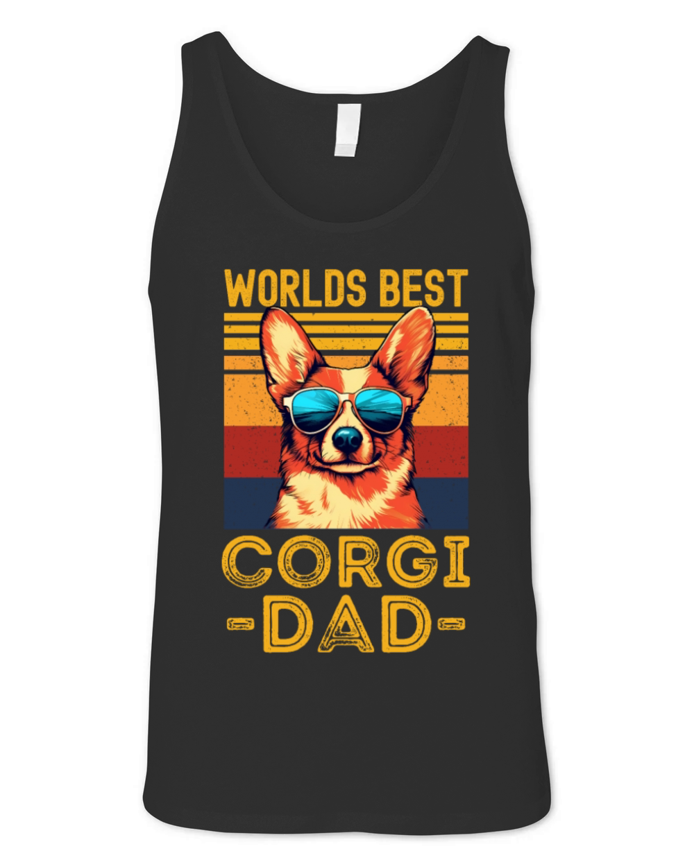 Corgi with sunglasses retro Unisex Jersey Tank