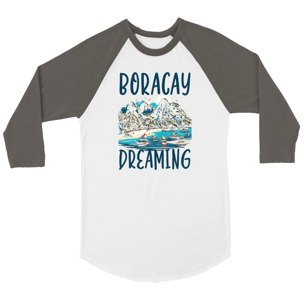 Boracay Philippines Summer Vacation Boaracay Beach Unisex ¾ sleeve Raglan T-shirt