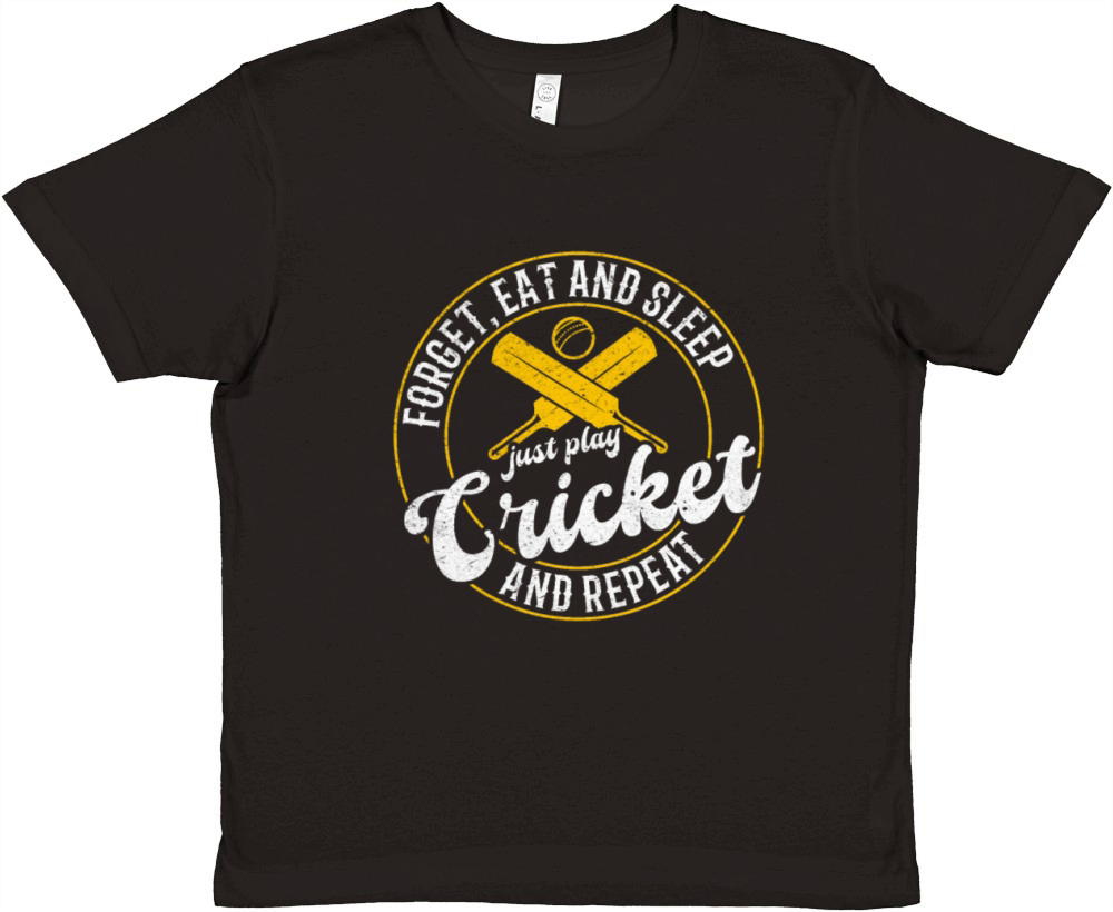 Forget eat and sleep just play Cricket and repeat Premium Kids Crewneck T-shirt
