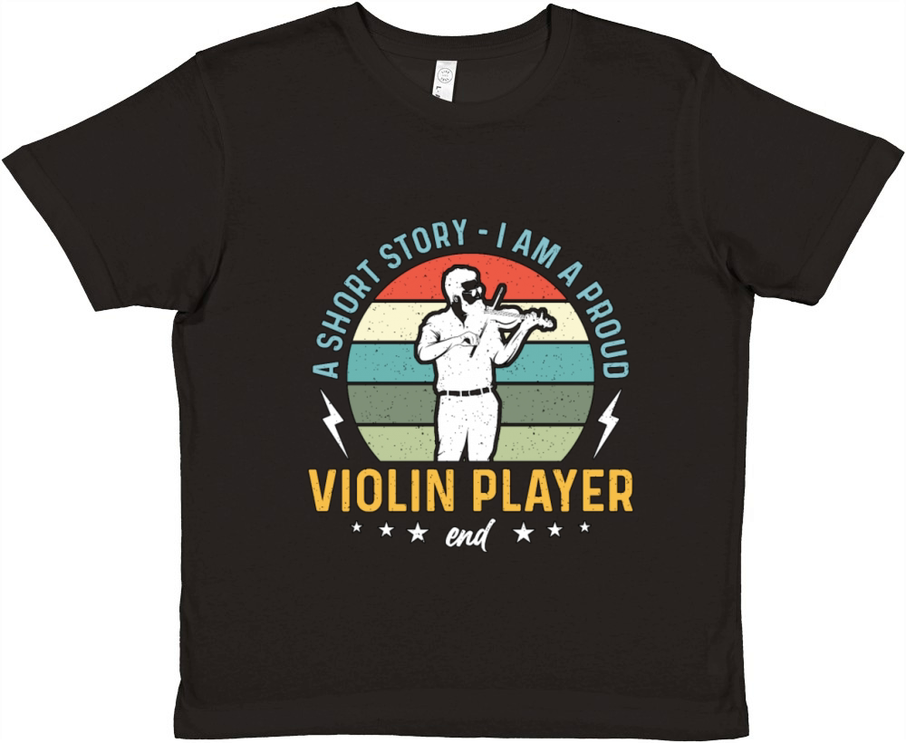 Violin Player A Short Story I Am A Proud Violinist Premium Kids Crewneck T-shirt