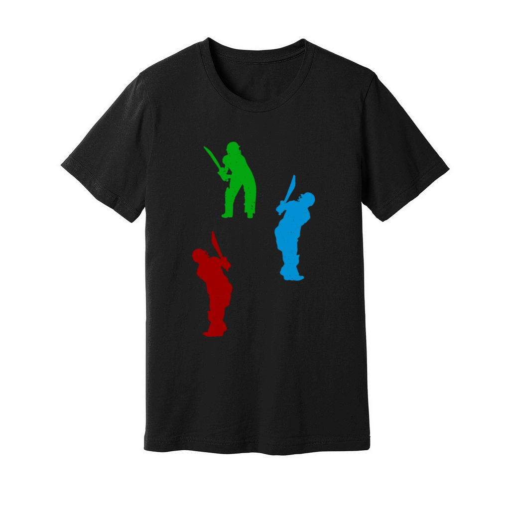 Cricketing Silhouette Cricket Player Silhouettes C Unisex Jersey Tee