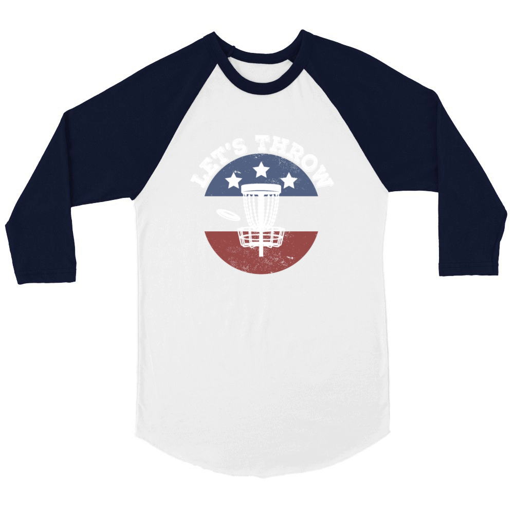 Disc Golf Player American Disc Golfer Unisex ¾ sleeve Raglan T-shirt