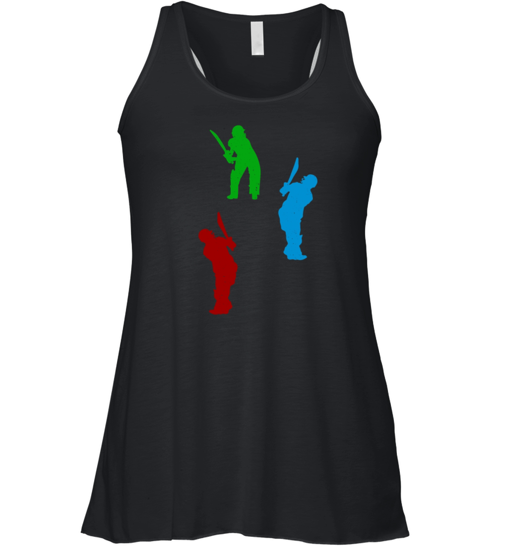 Cricketing Silhouette Cricket Player Silhouettes C Women's Flowy Tank Top