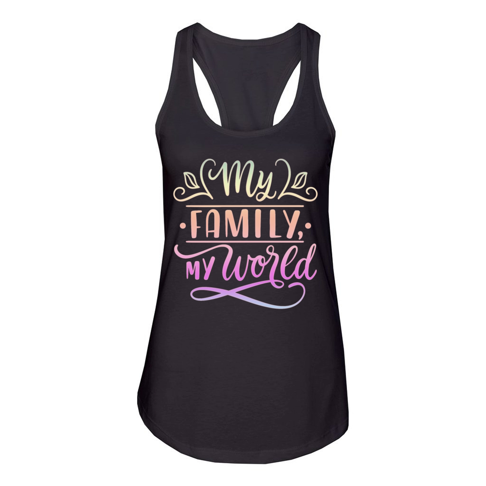 My Family My World Women's Racerback Tank