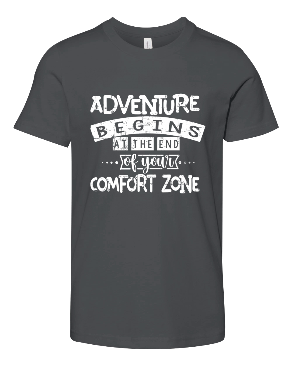 Adventure begins at the end of your comfort zone Youth Unisex Jersey Tee