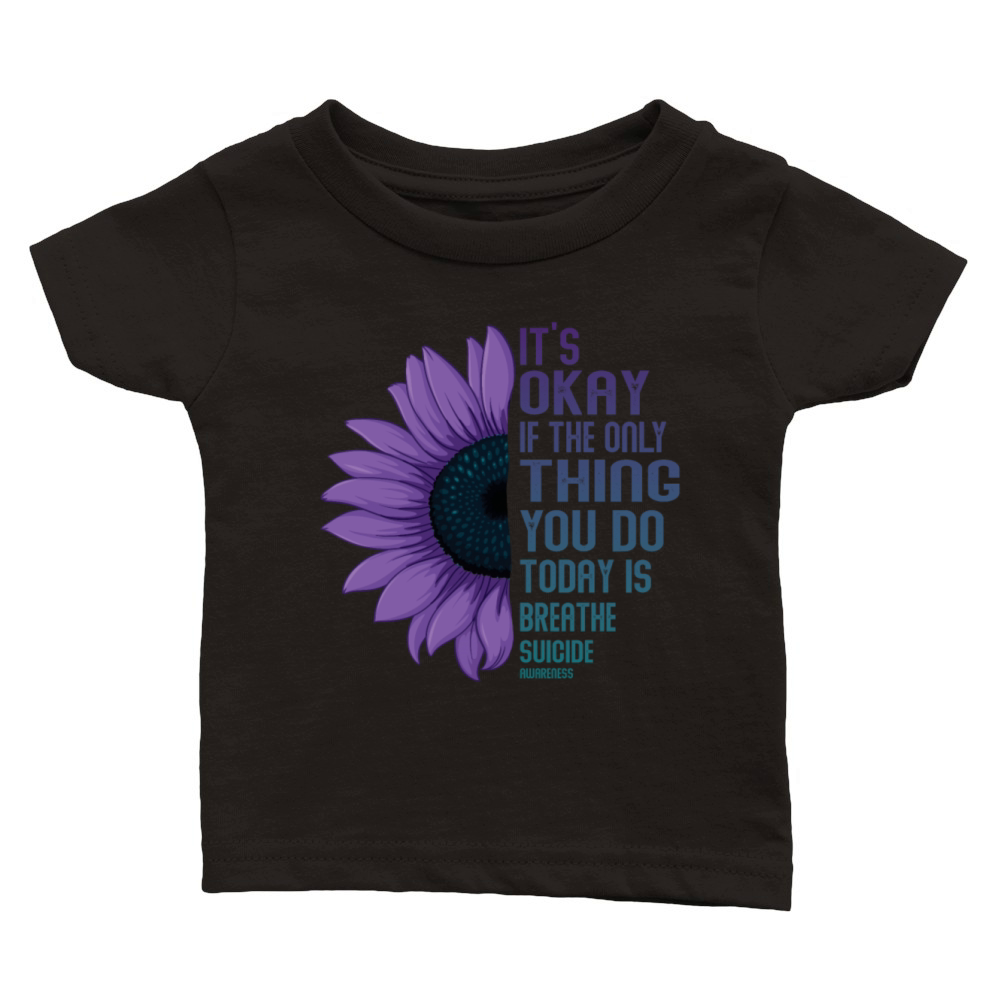 Mental Health Warrior Purple and Teal Classic Baby Crewneck T-shirt