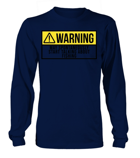 Warning May Talk About Fishing T-Shirt Large / Blue