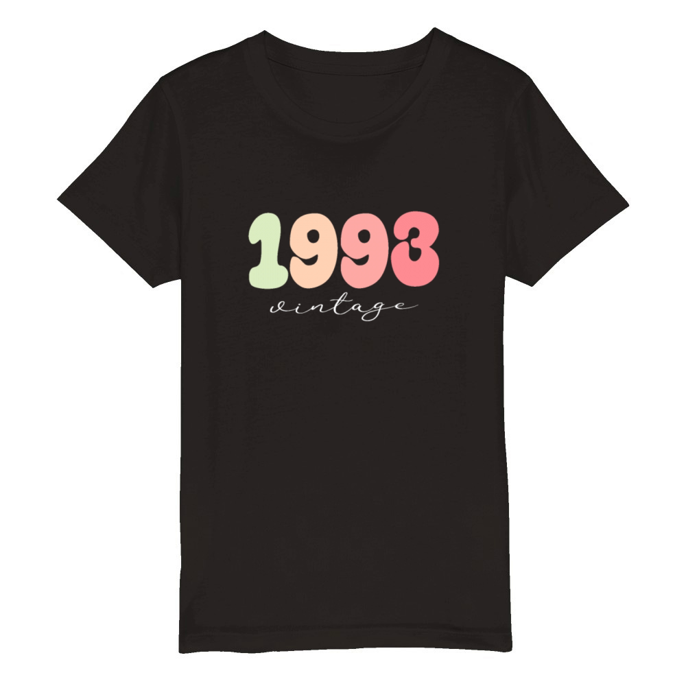 Birthday 1993 Vintage Organic Kids Crewneck T-shirt