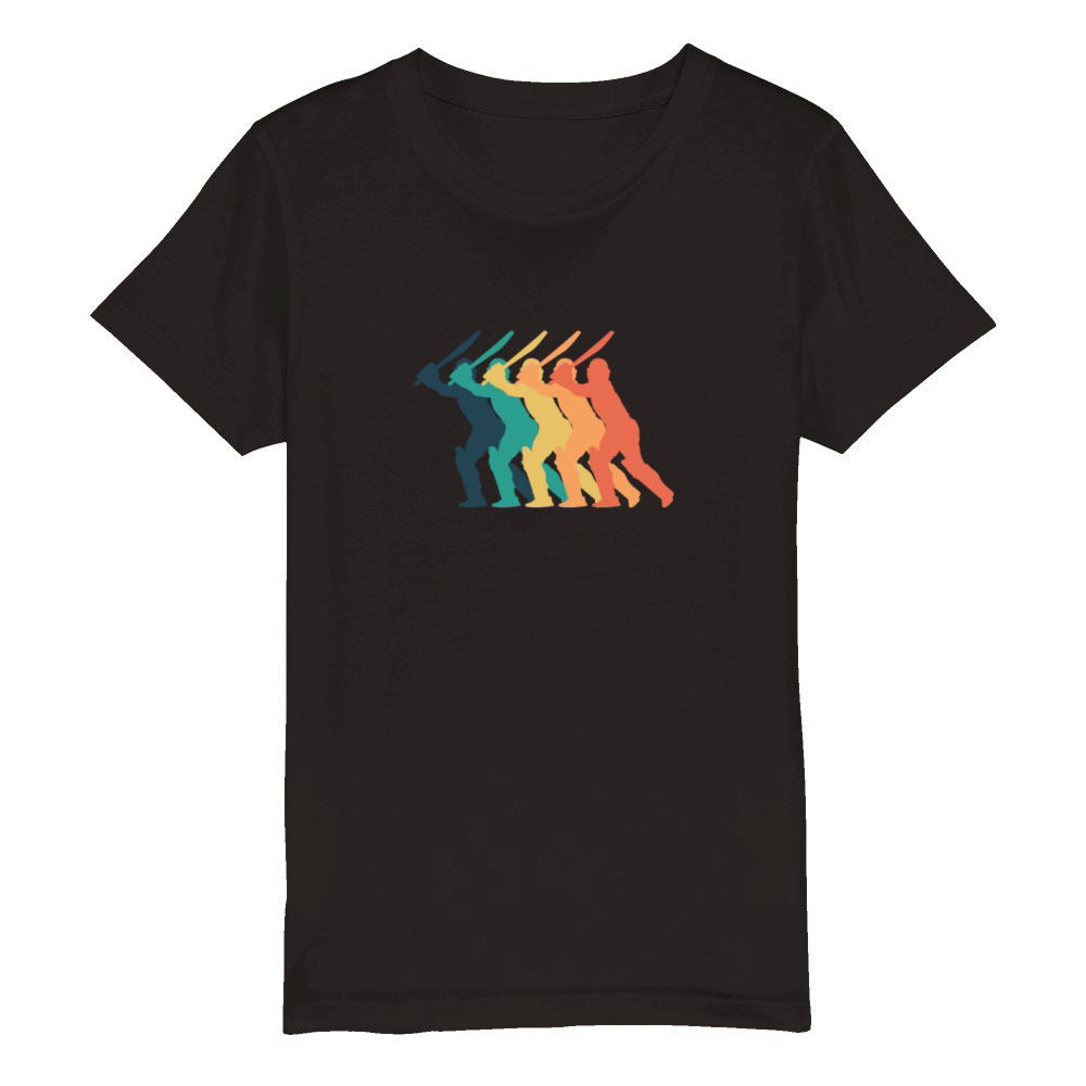 Cricket Player Ball Sport Hobby Team Organic Kids Crewneck T-shirt