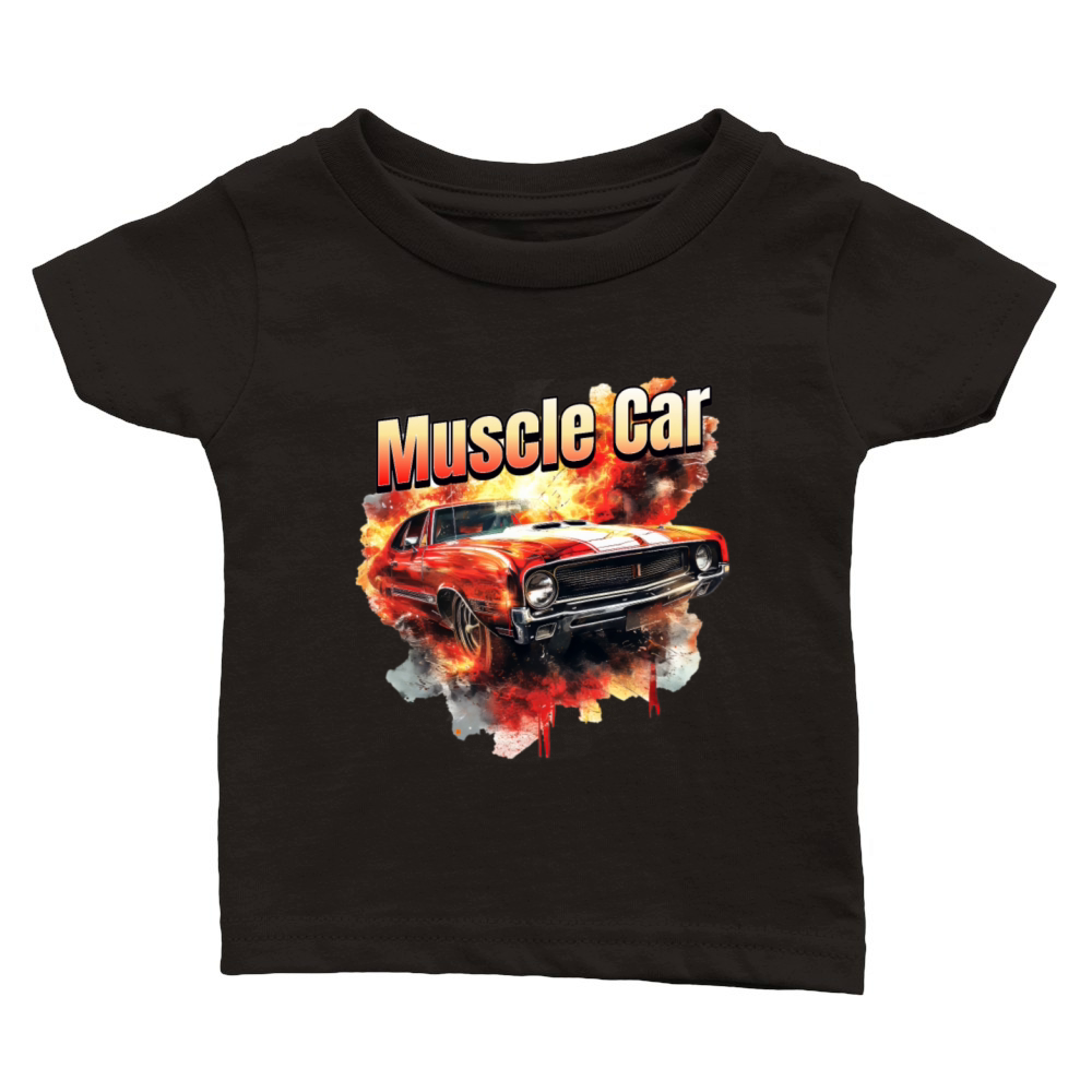 Muscle Car on Fire Classic Baby Crewneck T-shirt
