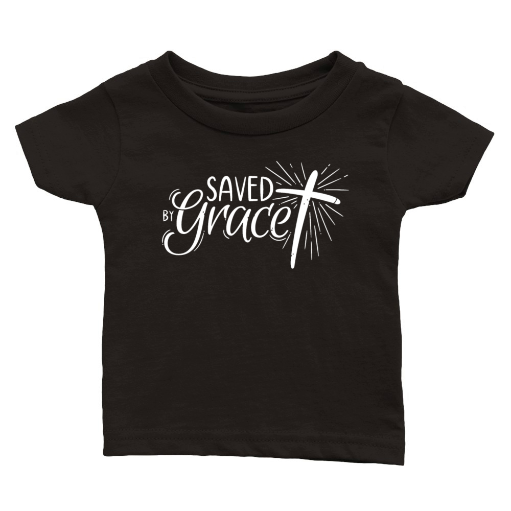 Saved by Grace Lettering Classic Baby Crewneck T-shirt