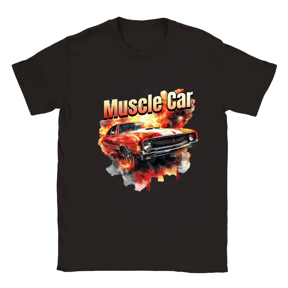 Muscle Car on Fire Classic Kids Crewneck T-shirt