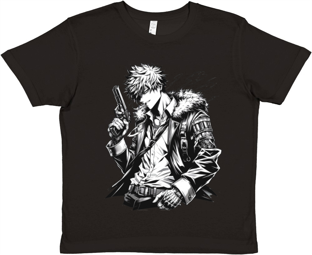 Anime Punk Figure Premium Kids Crewneck T-shirt