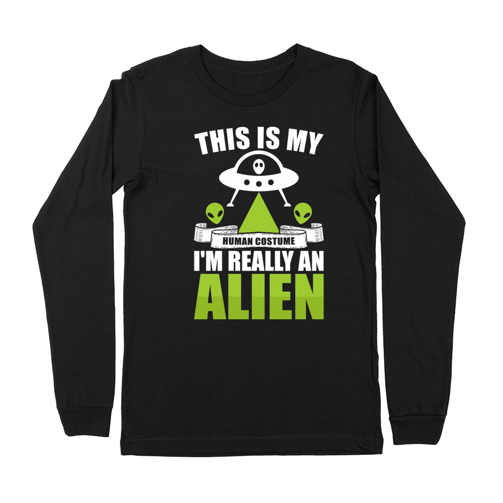 Vintage UFO Alien This Is My I Am Really An Alien Premium Long Sleeve