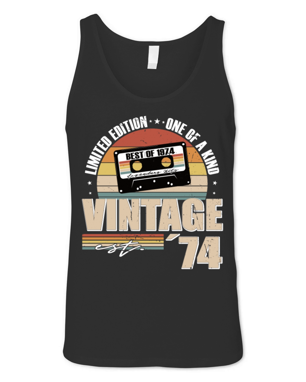 50th birthday vintage 1974 born in 1974 Unisex Jersey Tank